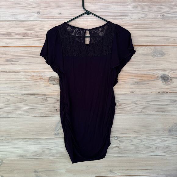 Motherhood Maternity Lace Top Short Sleeve Blouse - Picture 5 of 5